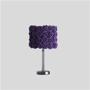 ORE International 18.25-in Purple Table Lamp with Fabric Shade