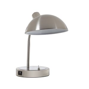 ORE International 13.75-in Brushed Nickel Table Lamp with Metal Shade