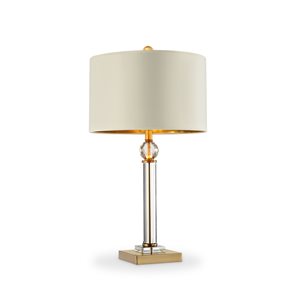 ORE International Perspicio 29.5-in Off-white Rotary Socket Table Lamp with Fabric Shade