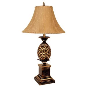 ORE International 32-in Bronze Table Lamp with Fabric Shade