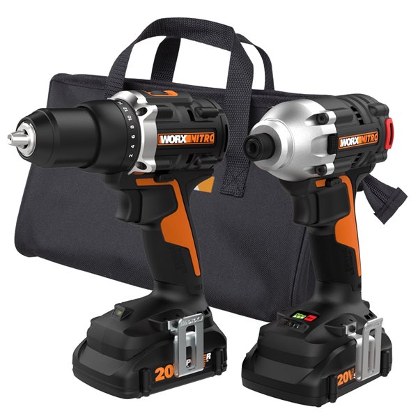 Worx 20-volt Max Lithium Ion Brushless Power Tool Combo Kit with