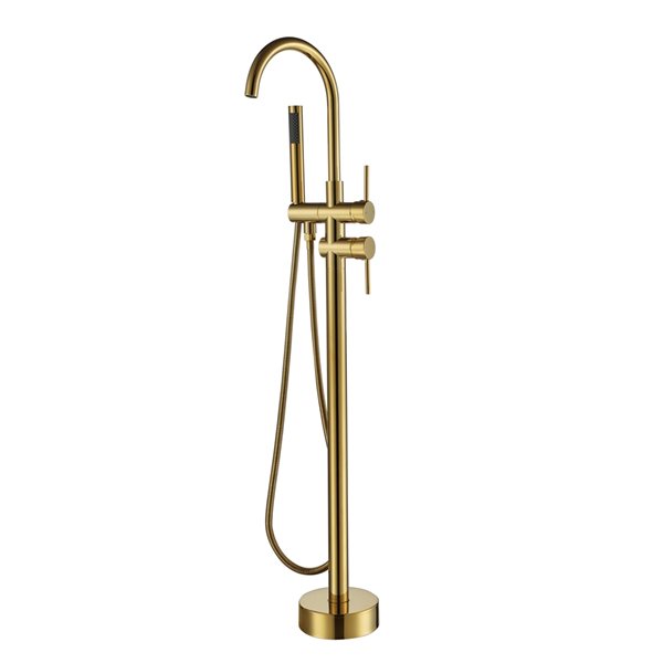 Image of Casainc | Gold Double-Handles High Flow Bathroom Tub Faucet With Hand Shower, Brass | Rona