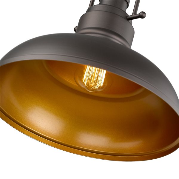 ZACHVO Black Industrial Cone Standard Medium Pendant Light