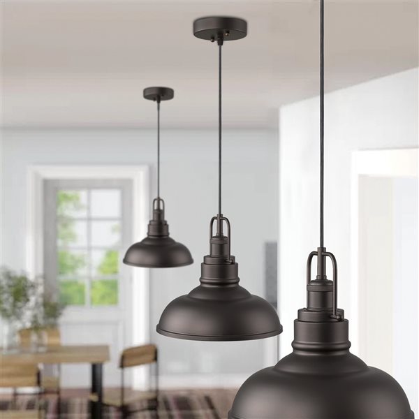 ZACHVO Black Industrial Cone Standard Medium Pendant Light