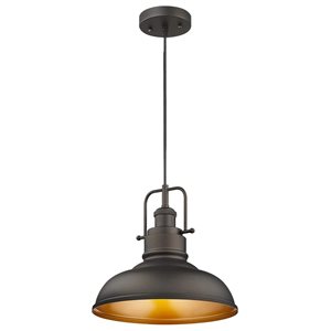 ZACHVO Black Industrial Cone Standard Medium Pendant Light