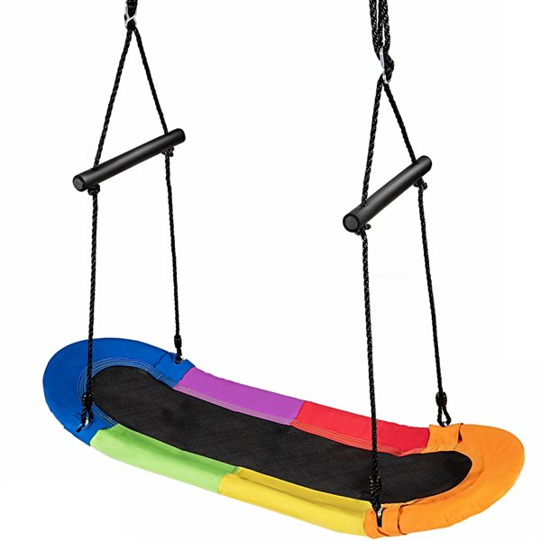 Costway Multicolour Plastic Rope Oval Tree Swing