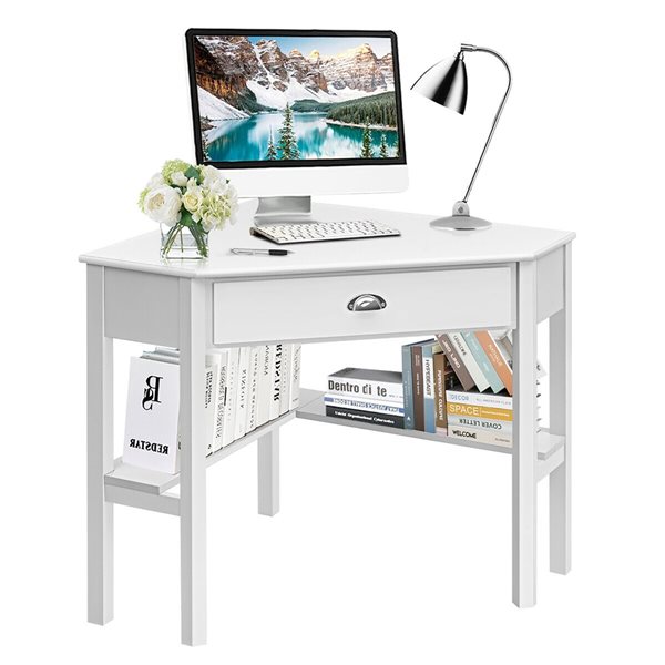 Costway 28-in White Modern/Contemporary Corner Writing Desk