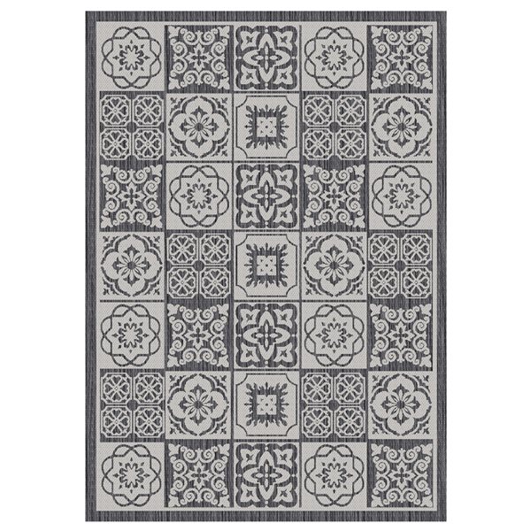 Multy Home Fresco 8-ft x 11-ft Grey and Cream Rectangular Indoor ...