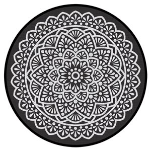 Multy Home Fresco 6-ft x 6-ft Black and White Round Indoor/Outdoor Rug