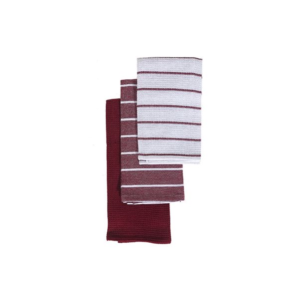 IH Casa Decor 3 Piece Burgundy Striped Kitchen Towel Set KM 104BY RONA   330999645 MainImage 001 L 