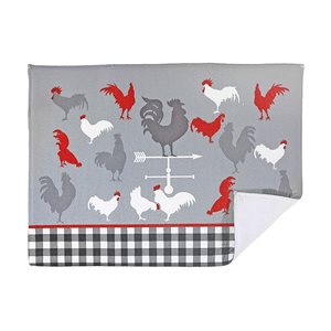 IH Casa Decor Farmhouse Rooster Microfibre Drying Mat - Set of 2
