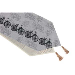 IH Casa Decor Indoor Grey Bicycle Table Runner for 6-ft Rectangle Table