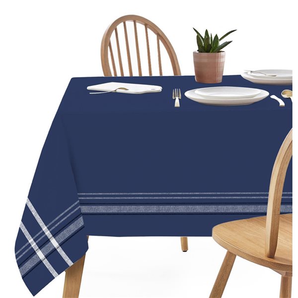 IH Casa Decor Indoor Navy Blue Tablecloth for 6-ft Rectangle Table