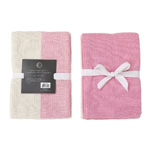 iH casadécor 3-Piece Blush Dual Waffle Kitchen Towels