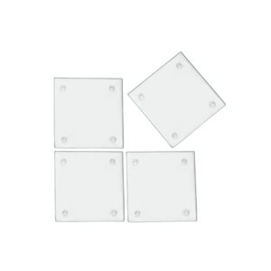 IH Casa Decor 4-Piece Clear Square Glass Coasters