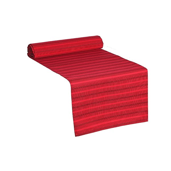IH Casa Decor Indoor Stripe Red Table Runner for 6-ft Rectangle Table