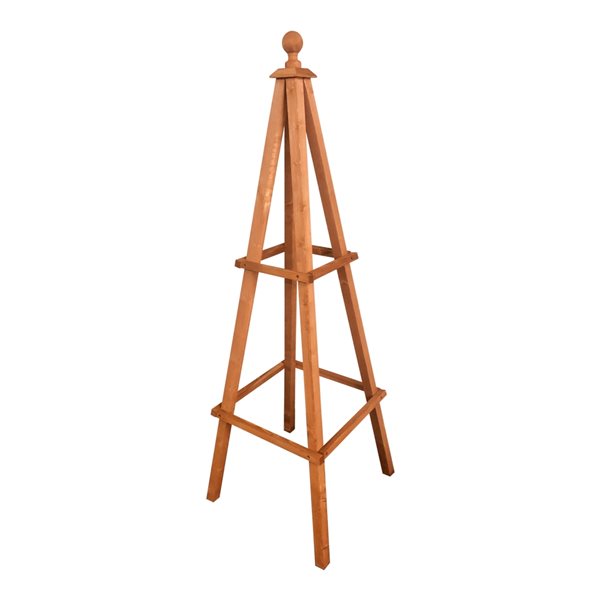 Leisure Season 18-in x 53-in Medium Brown Cypress Wood Obelisk Trellis