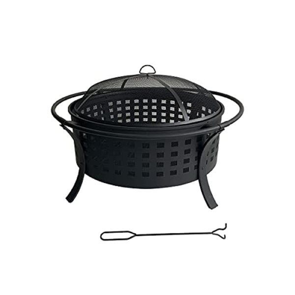 ProYard Décor 35-in Rustic Black Outdoor Round Firepit