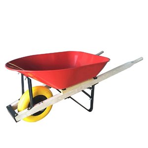 ProYard 6 cu.ft. Steel Tray Wheelbarrow with Wooden Handle