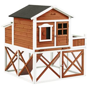 PawHut 44-in Wooden Chicken Coop with Asphalt Roof