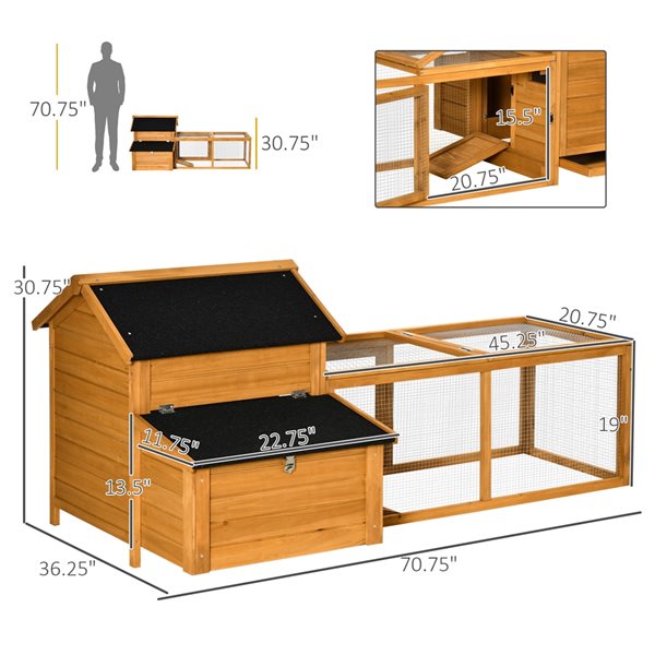 PawHut 2-Tier Outdoor Chicken Coop