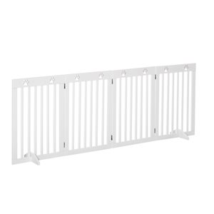 PawHut White Pet Gate with 4 Foldable Panels - Small Dogs