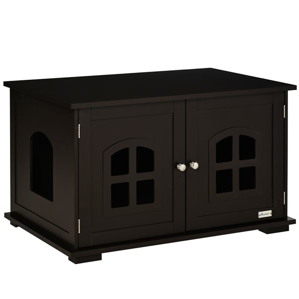 PawHut Black Indoor Enclosed Litter Box