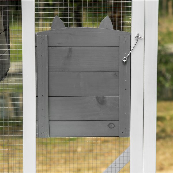 PawHut Wooden Outdoor Water-Resistant Cat Enclosure with Wheels