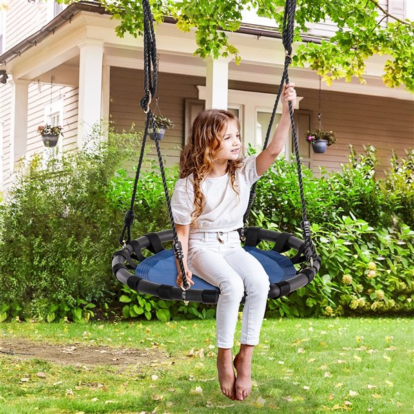 Outsunny 23.5-in Kids Swing Hammock with Adjustable Ropes and