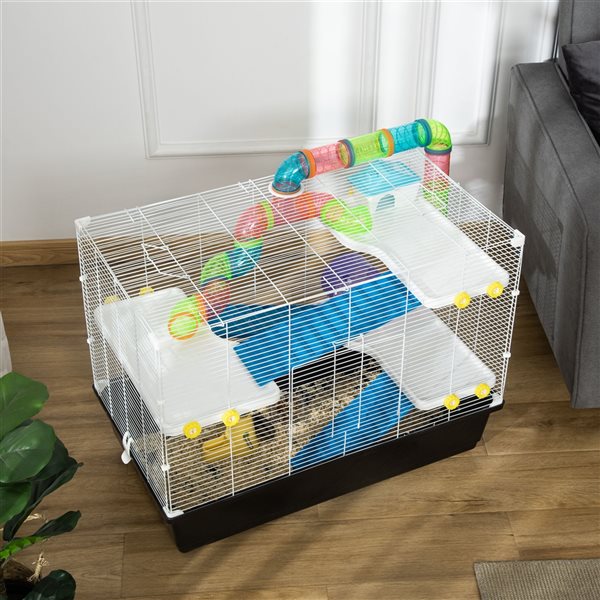 PawHut 31-in Black Large Hamster Cage