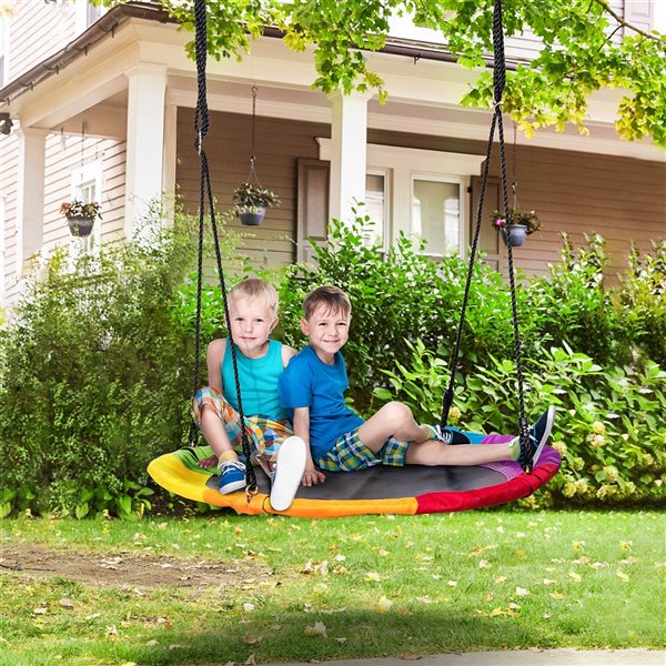 Outsunny 39 in Kids Swing Hammock with Adjustable Ropes 84A 096MX RONA