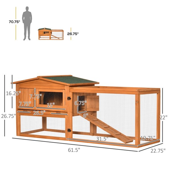 Pawhut 2 story rabbit hutch sale