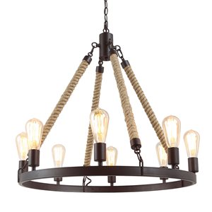 LNC Laius 8-Light Oil-Rubbed Bronze Farmhouse Chandelier