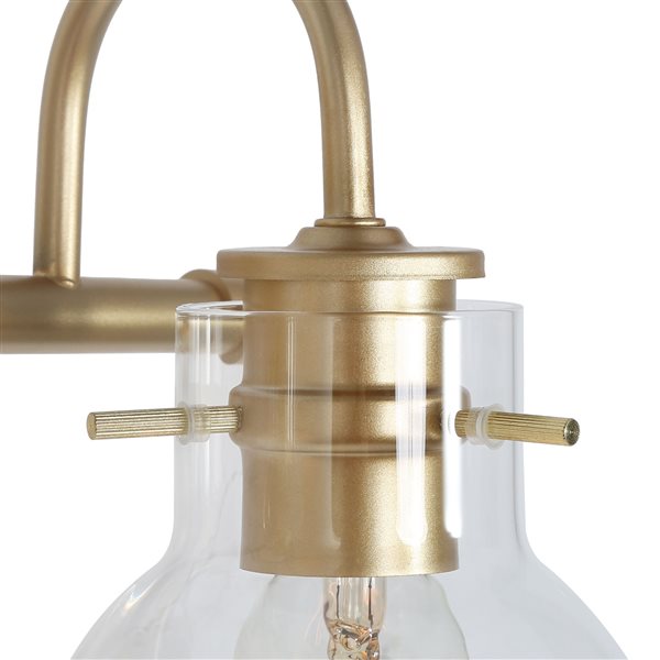 LNC Charm 2-Light Gold and Clear Glass Modern/Contemporary Vanity Light