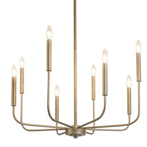 LNC Concise 8-Light Distressed Champagne Gold Modern/Contemporary Chandelier