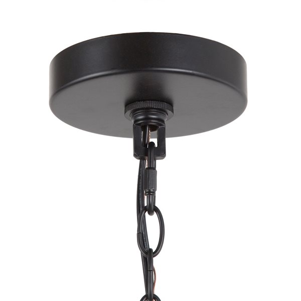 LNC Trend 4-Light Matte Black and White Transitional Chandelier