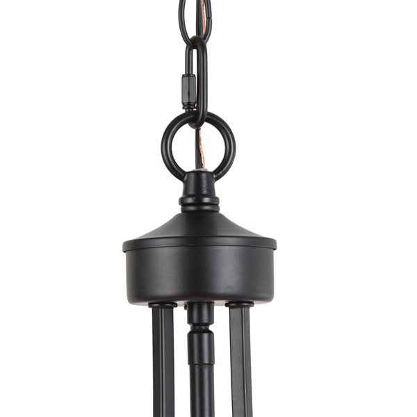 LNC Trend 4-Light Matte Black and White Transitional Chandelier