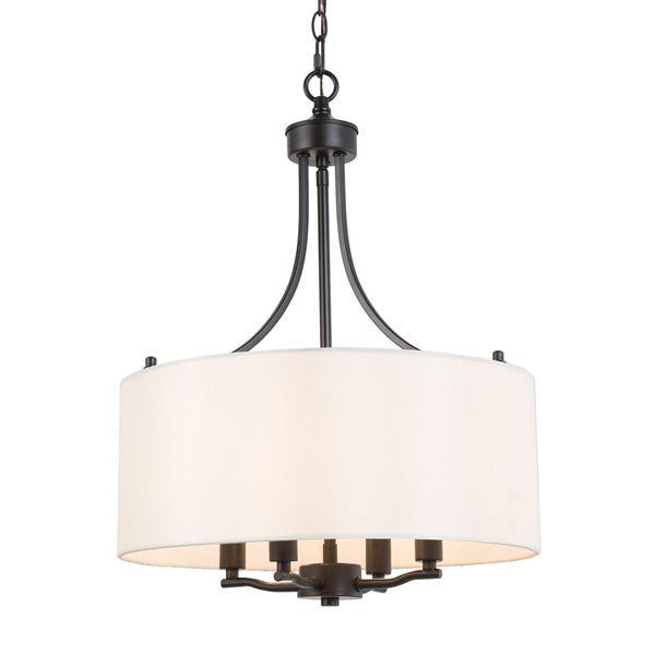 LNC Trend 4-Light Matte Black and White Transitional Chandelier