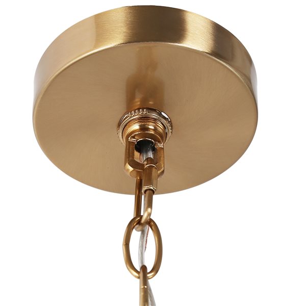 LNC Ellan 6-Light Burnished Gold with Seeded Glass Cylinder  Modern/Contemporary Chandelier