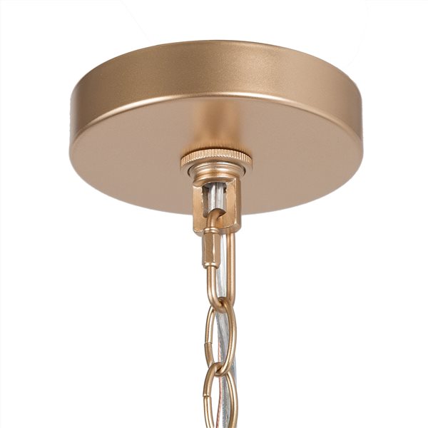 LNC Trend 4-Light Gold and White Fabric Drum Modern/Contemporary Chandelier