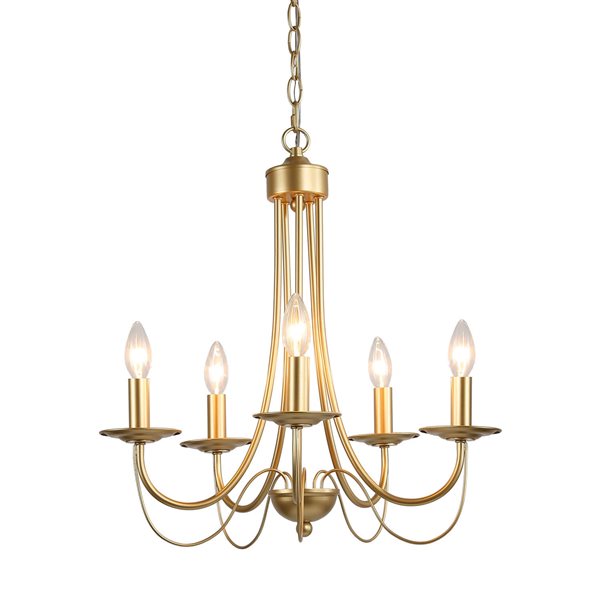 LNC Echo 5-Light Matte Gold Modern/Contemporary Chandelier