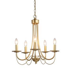 LNC Echo 5-Light Matte Gold Modern/Contemporary Chandelier