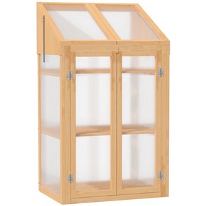 Serre adossée en bois Outsunny de 2,3 pi L. x 1,6 pi l. x 3,9 pi h.