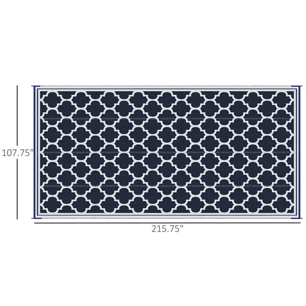 Outsunny 9-ft x 18-ft Blue Rectangular Indoor/Outdoor Area Rug