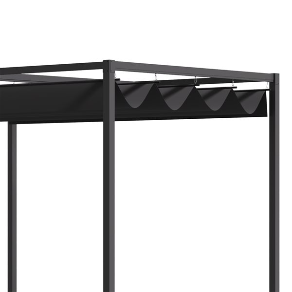 Outsunny 84-in W x 120-in L x 88-in H Dark Gray Metal Freestanding Pergola - Canopy Included