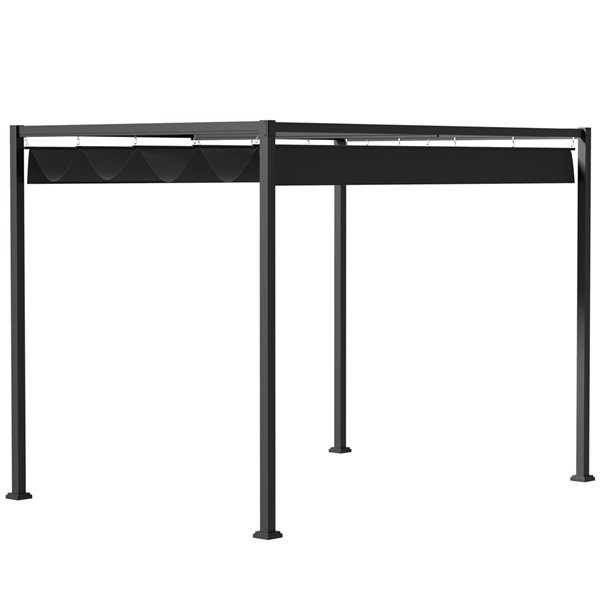 Outsunny 84-in W x 120-in L x 88-in H Dark Gray Metal Freestanding Pergola - Canopy Included