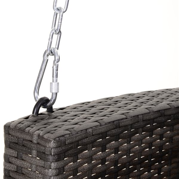 Outsunny 2-Person Grey Rattan Outdoor Swing with Steel Frame