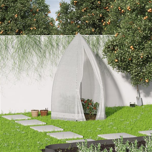 Outsunny White 4.6-ft L x 4.6-ft W x 5.9-ft H Lean-To Greenhouse