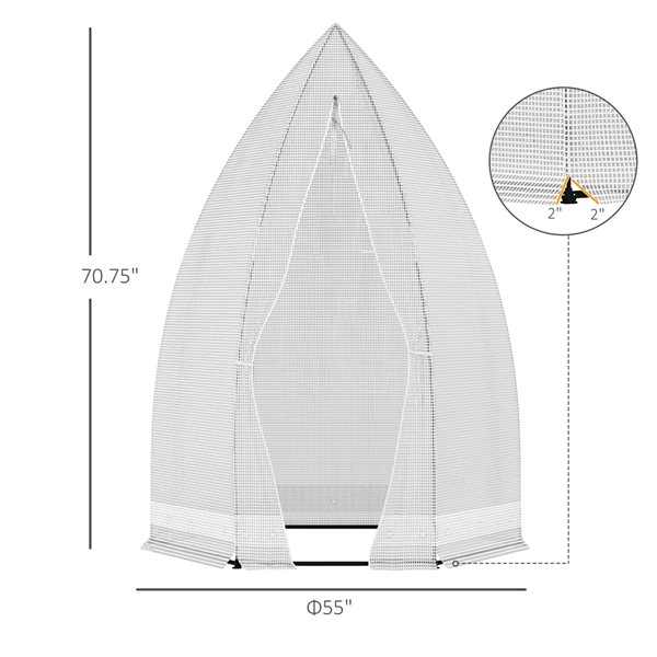 Outsunny White 4.6-ft L x 4.6-ft W x 5.9-ft H Lean-To Greenhouse