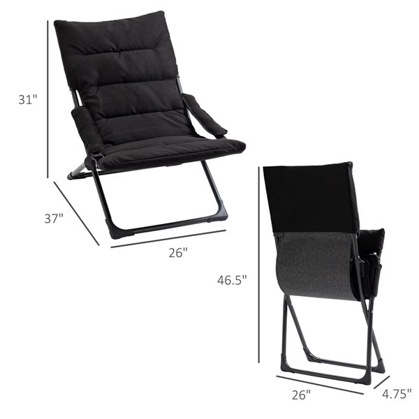 Outsunny Black Folding Camping Chair
